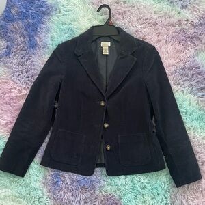 L.L Bean Women's Navy Corduroy Blazer